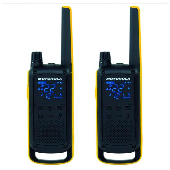 Ant_Walk Talk Motorola T-470 35MIL-56KM / IPX4 / Lanterna / Bateria Recarregavel - Preto e Amarelo