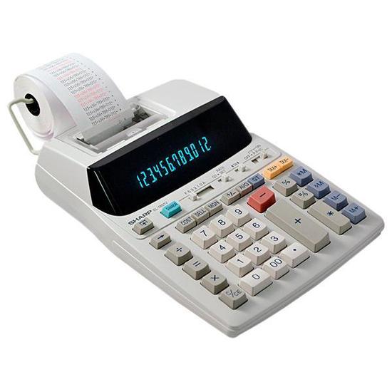 Calculadora com Impressora Sharp EL-1801V com Suporte para Papel 120V ~ 60HZ - Branca
