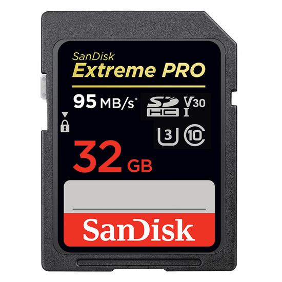 Cartão de Memória SD Sandisk Extreme Pro 95-90 MB/s U3 V30 32 GB