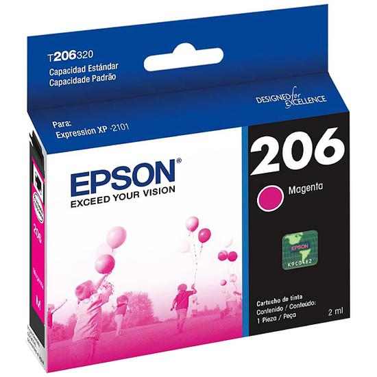 Cartucho de Tinta Epson T206 320 para Impressora Epson Expression XP-2101 - Magenta