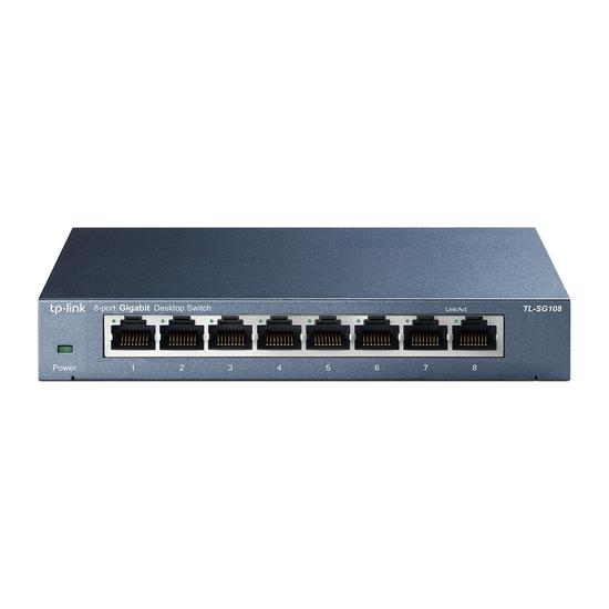 Switch TP-Link TL-SG108 - 8 Portas - 1000MBPS - Azul