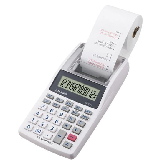 Calculadora Sharp EL-1611V 12 Digitos / Bateria AA / Fonte - Branco