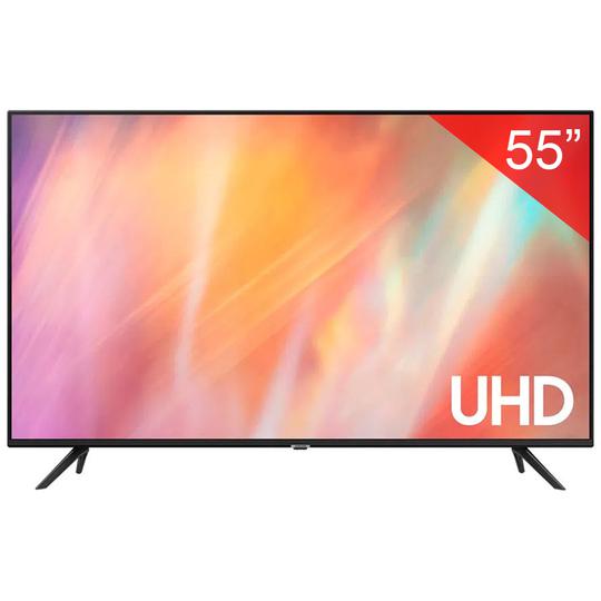 Smart TV LED de 55" Samsung UN55AU7090 Uhd 4K com Wi-Fi/Bluetooth/Tizen (2022) - Preto
