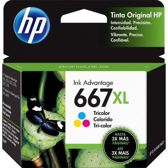 Cartucho de Tinta HP 667XL 3YM80AL - para Impressora A Jato - Colorido
