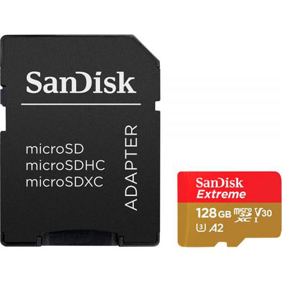 Cartao de Memoria Sandisk Extreme SDSQXAA-128G-GN6AA - 128GB - Micro SD com Adaptador - 190MB/s