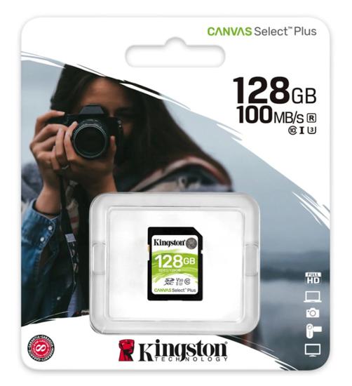 Cartao de Memoria SD Kingston Canvas Select 128GB / 100MBS / Classe 10 - (SDS2/128GB)