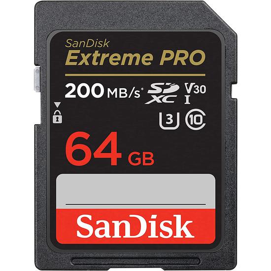 Memoria SD Sandisk Extreme Pro 200-90 MB/s C10 U3 V30 64 GB (SDSDXXU-064G-GN4IN)