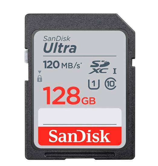 Cartao de Memoria SD Sandisk Ultra C10 128GB 120MBS - (SDSDUN4-128G-GN6IN)
