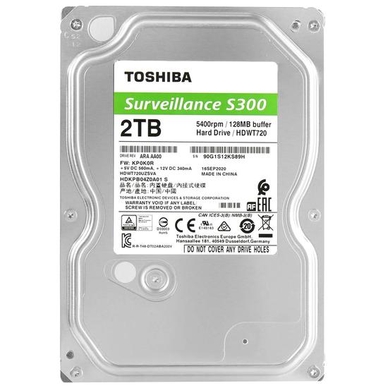 HD Toshiba 2TB S300 Surveillance 3.5" SATA 3 5400RPM - HDWT720UZSVA