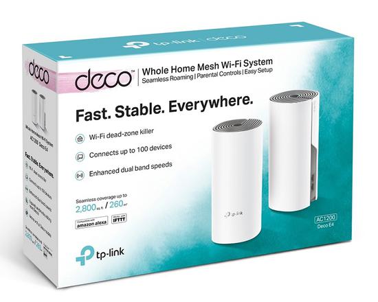 TP-Link Wifi 5 Deco E4(2-Pack) Whole-Home Mesh AC1200 Dual B