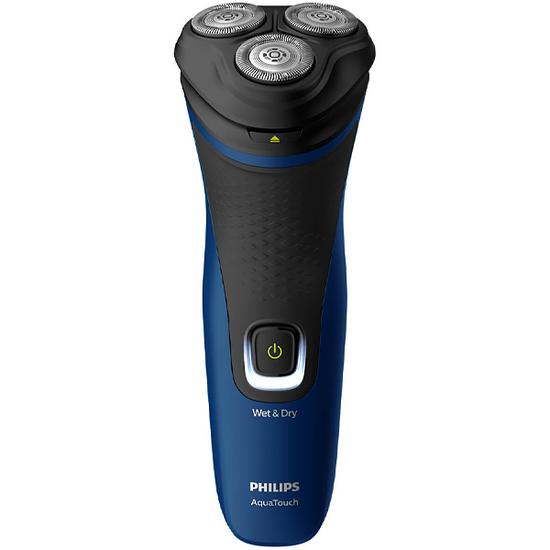 Barbeador Philips Aquatouch S1121 Shaver 1000 Recarregavel - Preto/Azul