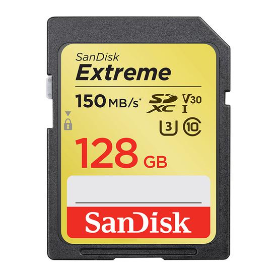 Cartão de Memória SD Sandisk Extreme 150-70 MB/s U3 V30 128 GB