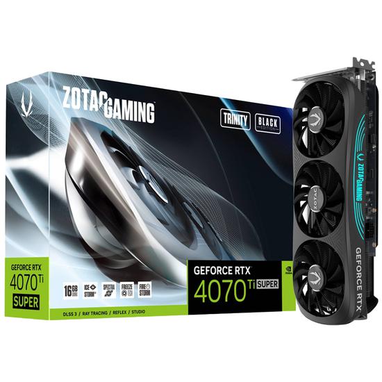 Placa de Vídeo Zotac Gaming Geforce RTX 4070 Ti Super Trinity Black Edition 16 GB GDDR6X (ZT-D40730D-10P)