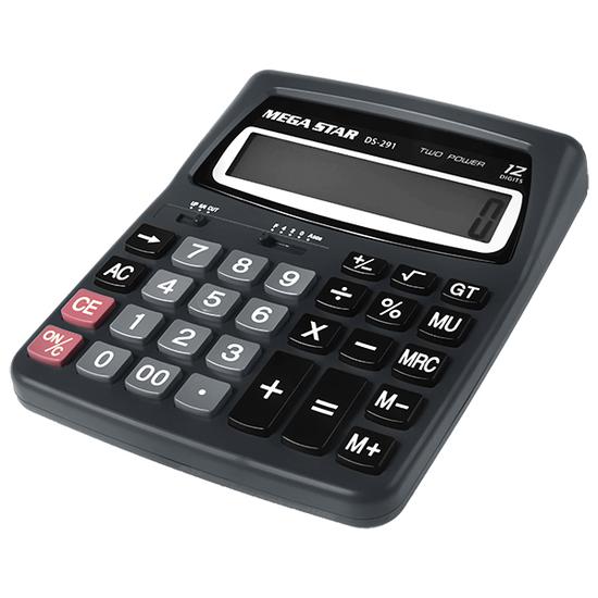 Calculadora Megastar DS291 de 12 Digitos - Preta/Cinza