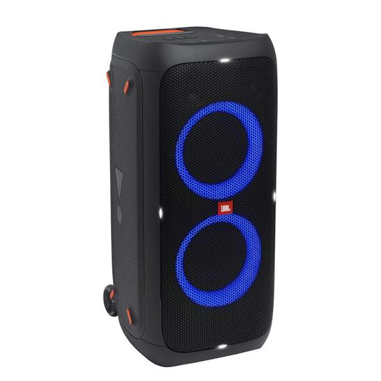Speaker JBL Party Box 310 com Bluetooth/Iluminacao LED/Bateria Litio-Ion 72 WH - Preto