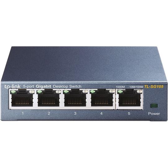 Switch TP-Link TL-SG105 com 5 Portas de 10/100/1000MBPS Bivolt