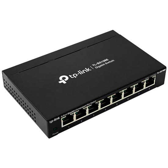 Switch TP-Link TL-SG108E com 8 Portas Ethernet de 10/100/1000 MBPS - Preto