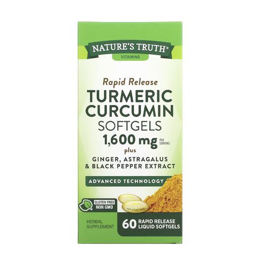 Ant_Vitamina Nature's Truth Rapid Release Turmeric Curcumin 1,600 MG 60 Capsulas