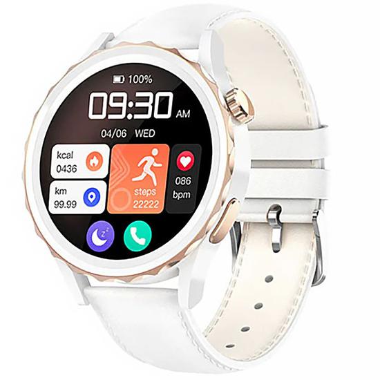 Smartwatch G-Tab GT5 Pro com Bluetooth - Branco/Dourado