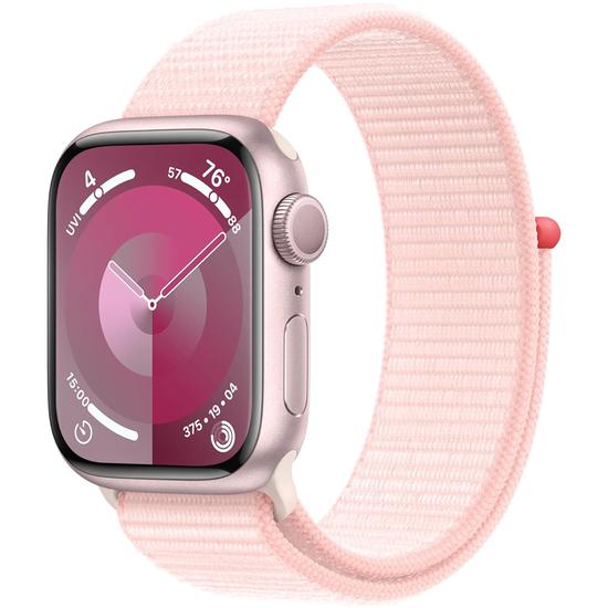 Apple Watch Series 9 de 41MM MR953LL/A GPS M/L (Caixa de Aluminio Rosa/Pulseira Esportiva Rosa Claro)