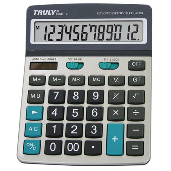 Calculadora Truly 896E-12 - 12 Digitos - Cinza