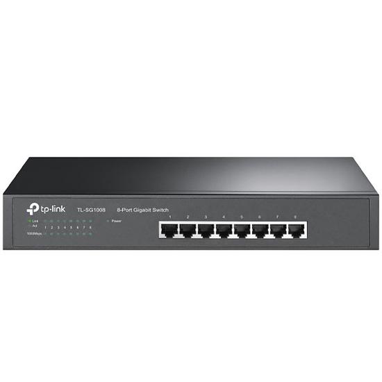 Switch TP-Link TL-SG1008 com 8 Portas Ethernet de 10/100/1000 MBPS - Preto
