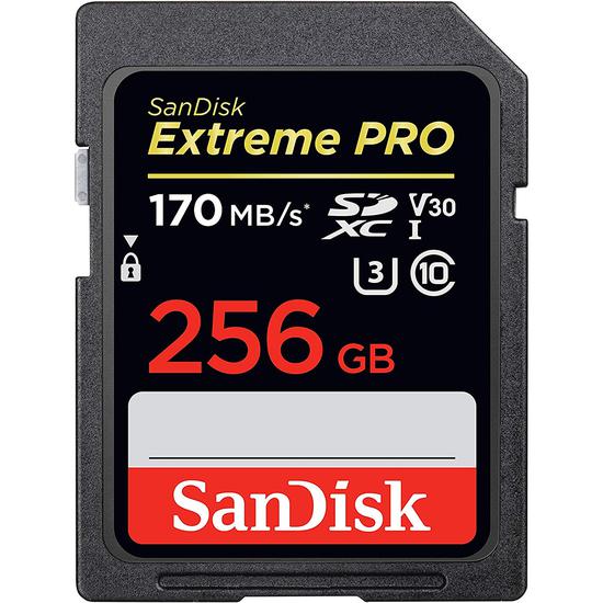 Cartão de Memória SD Sandisk Extreme Pro 170-90 MB/s U3 256 GB