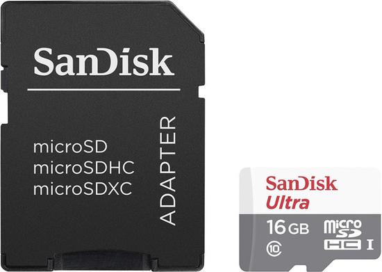 Cartão de Memória Micro SD-HC Ultra Sandisk 16GB 80MBS 2X1 CLASS10