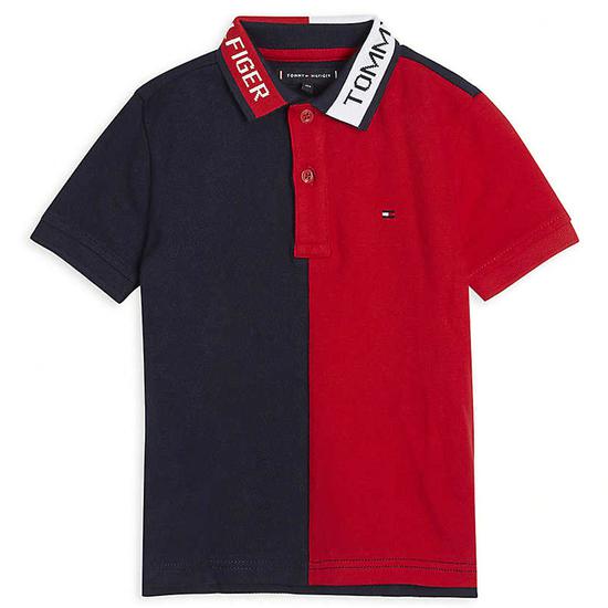 Camiseta Tommy Hilfiger Polo Infantil Masculino M/C KB0KB05432-XA9-00 08 Racing Red/Blac