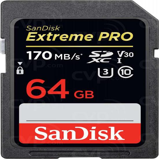Cartão de Memória SD 64GB Sandisk Extreme Pro 170MBS