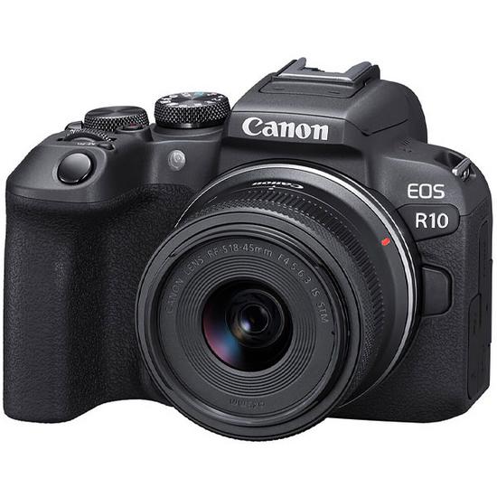 Camera Canon Eos R10 24.2MP Wi-Fi/Bluetooth com Lente RF-s 18-45 MM F4.5-6.3 Is STM - Preta