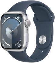 Apple Watch S9 (GPS) Caixa Aluminio Silver 41MM Pulseira Esportiva (M/L) W. Blue MR913LL