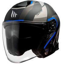 Capacete MT Helmets Thunder 3 SV Jet Bow A7 - Aberto - Tamanho XXL - com Oculos Interno - Matt Blue