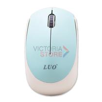 Mouse Dpi Sem Fio Wireless Optical Luo LU-3046 / 1000 Dpi / USB-A - Verde Claro/Branco
