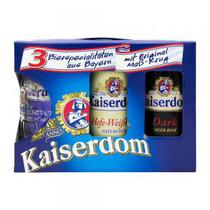 Kit Cerveja Kaiserdom com Caneca e 3 Latas de 1 Litro