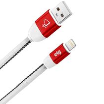Cabo Elg SKN810WH - USB/Lightning - 1 Metro - Tecido Natural Costurado - Branco