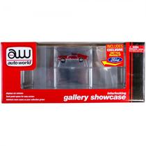 Display Case Auto World - Interlocking Gallery Showcase With 6 Slots + Ford Mustang GT 1967 Escala 1/64 (AWDC018)