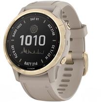 Smartwatch Garmin Fenix 6S Pro Solar 010-02409-13 com GPS e Wi-Fi - Dourado/Beige