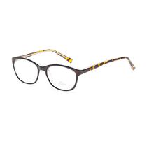 Armacao para Oculos de Grau Asolo Mod.AS005 Tam. 49-18-135 - Animal Print/Preto