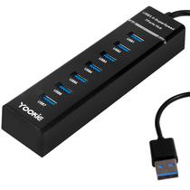 Hub USB Yookie HUB-10 7 In 1 com 7 Portas USB 3.0 - Preto