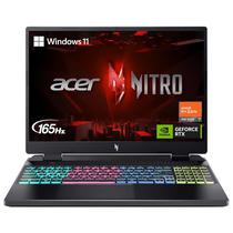 Notebook Gamer Acer Nitro 16 AN16-41-R4CY AMD Ryzen 7 7840HS Tela Wuxga 16" / 16GB de Ram / 1TB SSD / Geforce RTX4060 8GB - Obsidian Preto (Ingles)
