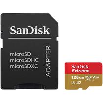 Cartao de Memoria Micro SD de 128GB Sandisk Extreme SDSQXAA-128G-GN6AA - Vermelho/Dourado