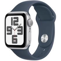 Apple Watch Se (2A Geracao) de 40 MM MRE13LL/A A2722 GPS s/M (Caixa de Aluminio Prata/Pulseira Esportiva Azul)(Caixa Feia)