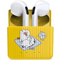 Fone de Ouvido Sem Fio Yookie YKS25 com Bluetooth e Microfone - Amarelo/Branco