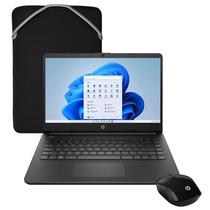Notebook HP 14-DQ0526LA de 14" HD com Intel Celeron N4120/4GB Ram/128GB Emmc/W11 - Jet Black + Capa + Mouse