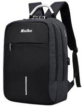 Mochila para Notebook Kolke com Cadeado KVM-338 Preto/Cinza 15.6"