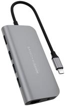 Adaptador USB-C Hyperdrive Power HD30F 9 Em 1 - Cinza