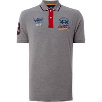 Camiseta La Martina Polo Masculino s.Eq.KMP323 02 Oxford Cinza