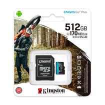 Cartao de Memoria Micro SD Kingston Canvas Go Plus 512GB 170MBS / 90MBS - (SDCG3/512GB)