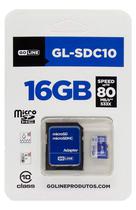 Cartao de Memoria Goline GL-SDC10 - 16GB - Micro SD com Adaptador - 80MB/s
